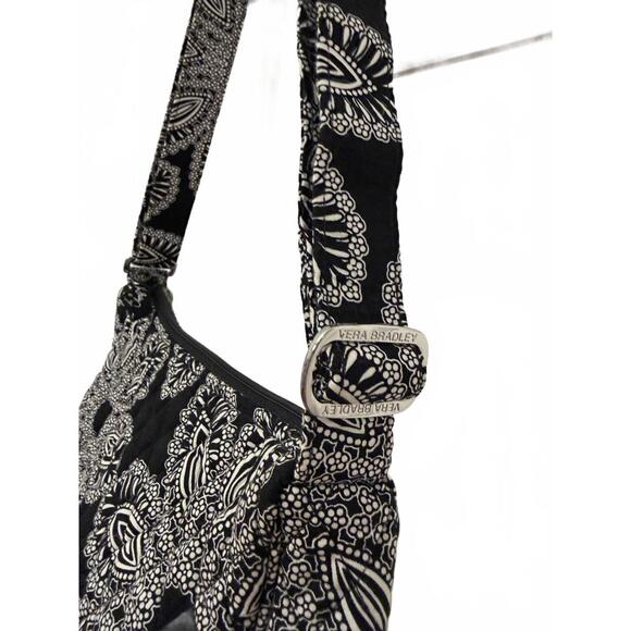 Vera Bradley large crossbody bag in a black and white floral pattern - Picture 8 of 8